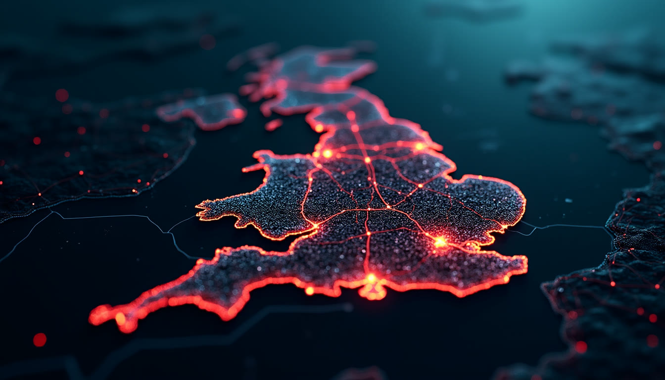 A map of delivery routes linking depots across the country